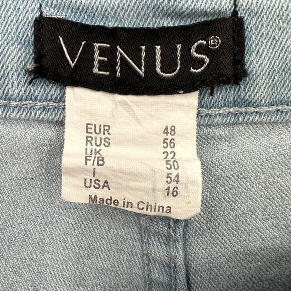 VENUS Light Blue 5-Pocket Diamond Button Closure Zipper Fly Jeans Size USA 16 - Picture 3 of 7